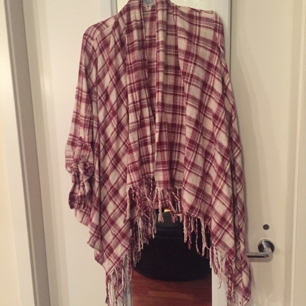 COPY - Plaid Cover Up 3/4 sleeve